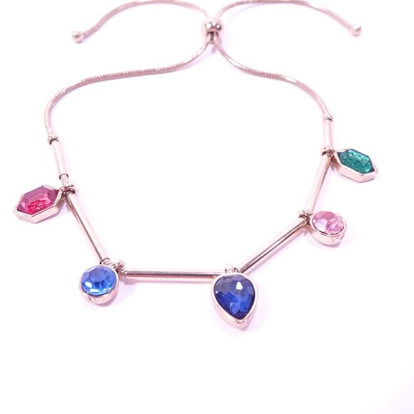 Banana Republic Women's Bright Bold Gemstone Drop Slider Bracelet NWT 48 - Picture 3 of 6